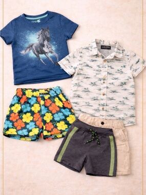 ✨Boys 2T Bundle |Carhartt NWT + Eddie Bauer + H&M |5 Pc Summer Set